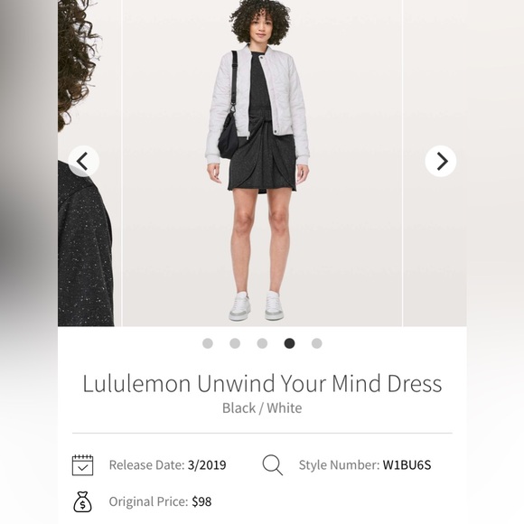 Lululemon Unwind Your Mind Dress Black White Size 6? - Picture 11 of 11
